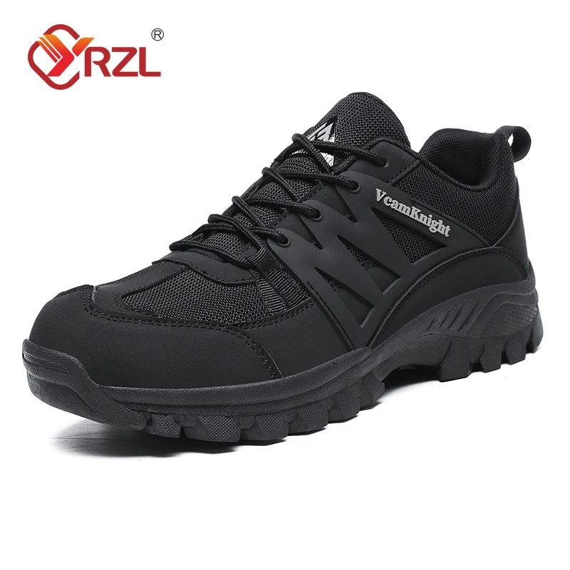 

YRZL Men Hiking Shoes Outdoor Mountaineering Boots Non Slip Lightweight Breathable Trekking Sneakers for Men Trail Running Shoes