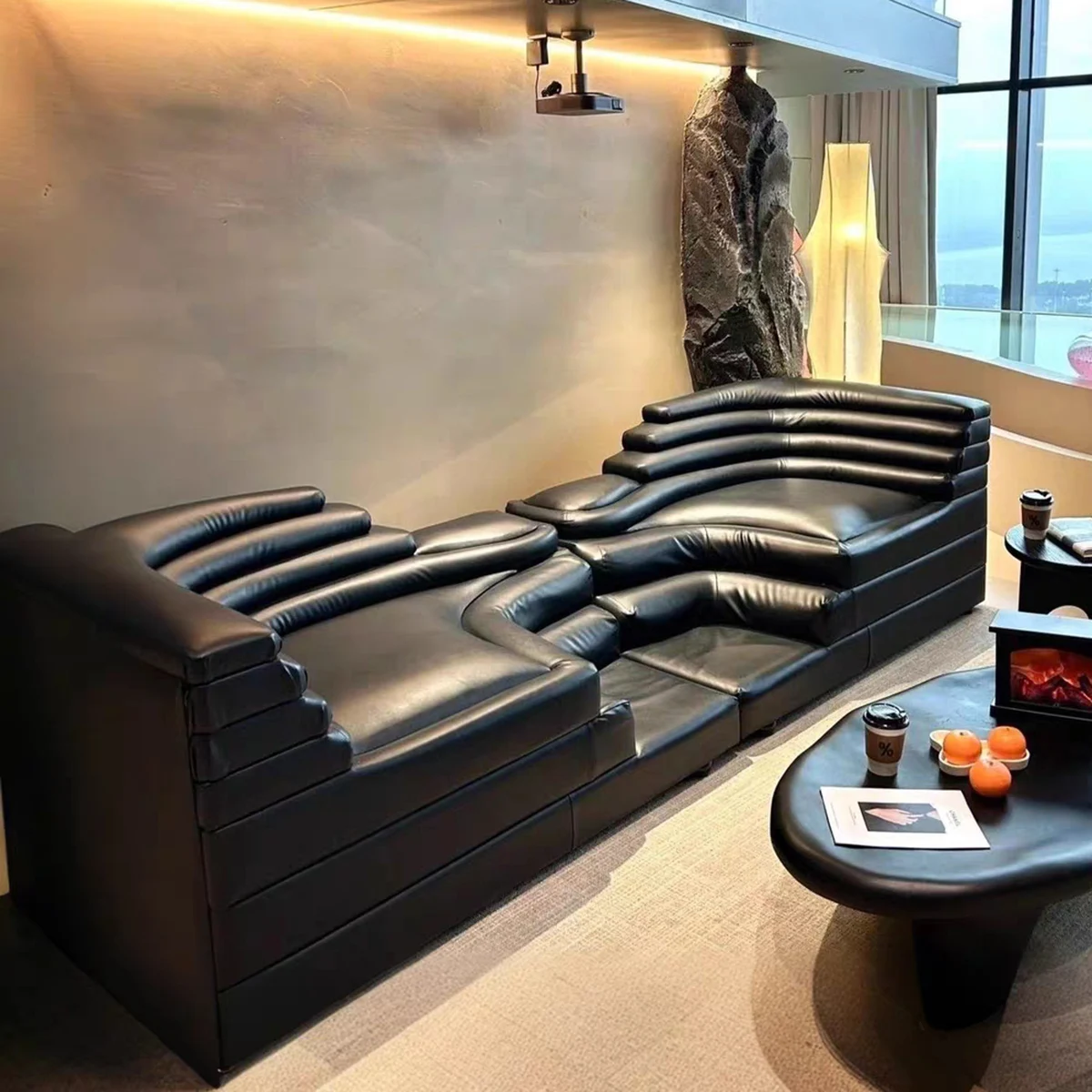 qwLuxury High Density Sponge Living Room Furniture Modern Leather Sofa Combination Modular High-end Design Sofa Couch&