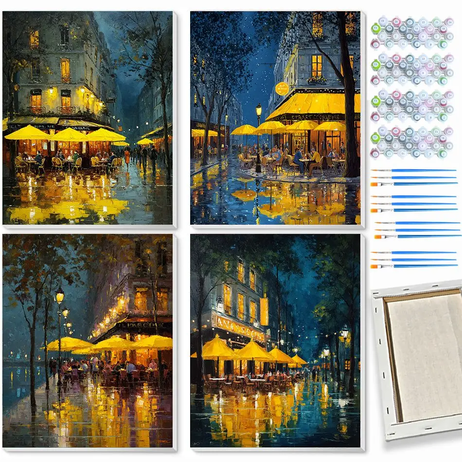 CHENISTORY night view Paint By Numbers Unique Gift Diy Making Kits Landscape Paint for Painting Home Wall Art Decor Diy Idea