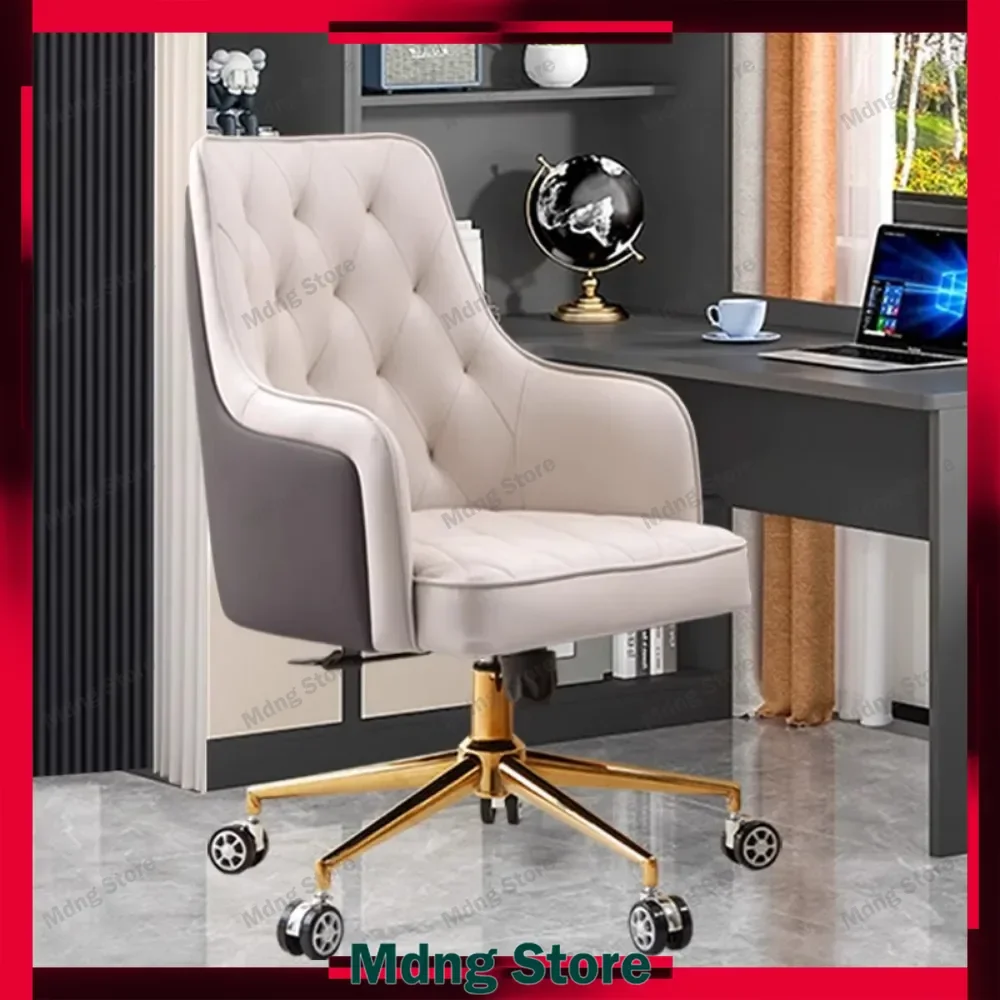 

Leather Waterprouf Chairs Modern Lumbar Support Comfy Study Office Chairs Ergonomic Rolling Sillas Para Oficina Funitures