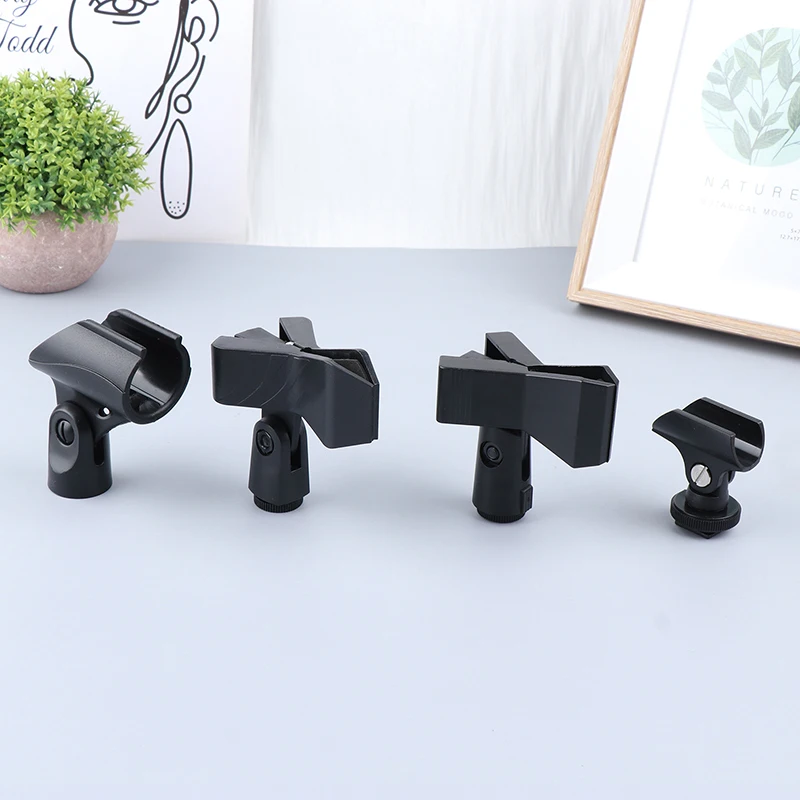 

1Pc Microphone Clip Universal Spring Clip Flexible Mic Holder Clamp Accessory Black Mount Stand Plastic Mic Clamp Holder