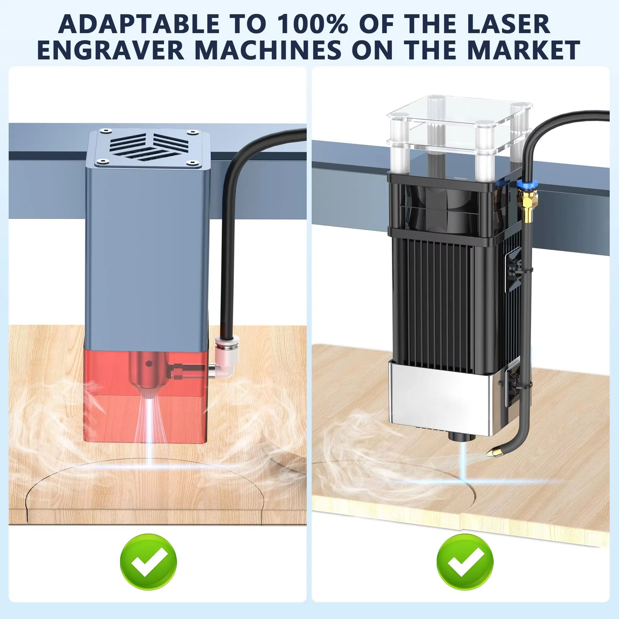 DOPPIA NUOVA Pompa di Aria Per Macchina Per Incidere Laser 10-30L/min Volume D'aria Regolabile Incisore Strumento Accessori Ugello Aria Doppio Motore