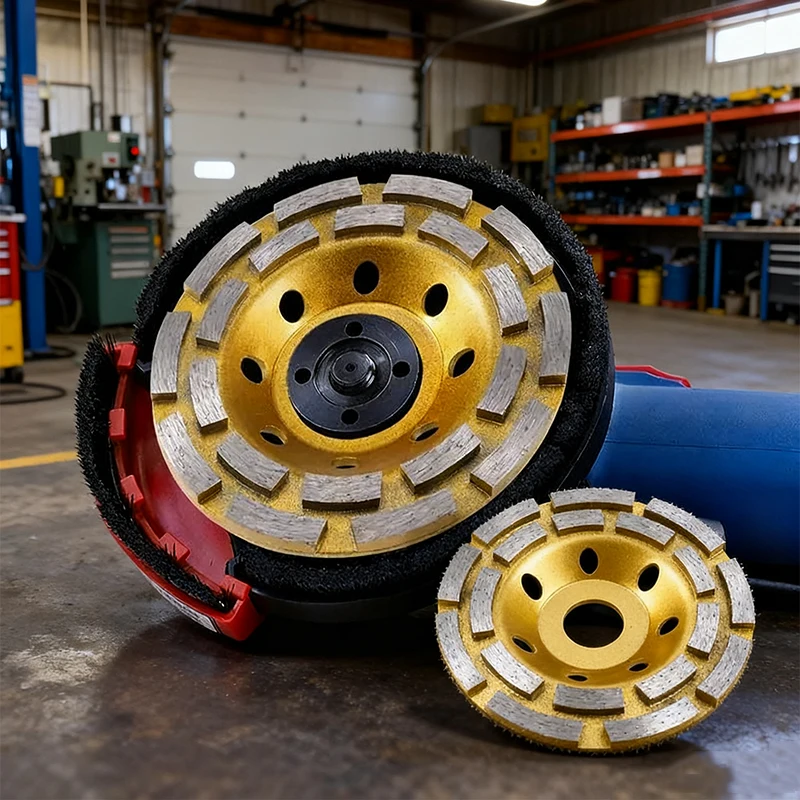 Grand disque de meulage diamant pour pierre et sol en béton, meuleuse d'angle pour mastic mural, meulage à double rangée, coupe 100/125/150mm