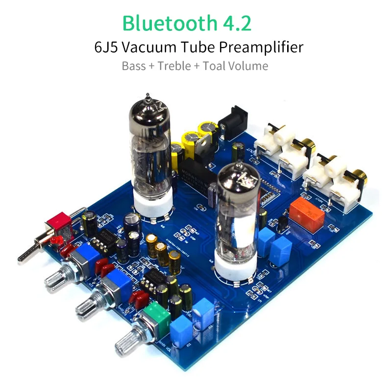 UNISIAN Vacuum tube PreAmplifier Board 6J5 bile buffer Preamp with Bluetooth 4.2