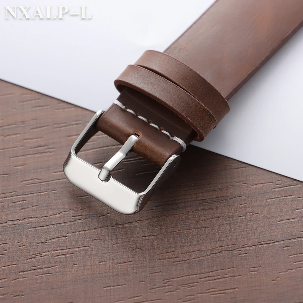 Stitching Bracelet 18mm 20mm 22mm for Seiko Vintage Oil Wax PU Leather Watch Band Strap for Omega Smartwatch Belt for Men Women