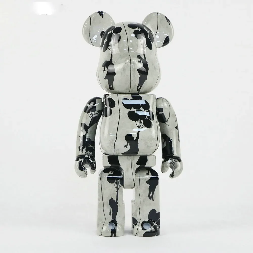 

Bearbrick Banksy Balloon Girl Building Block Bear 400% 28cm Fashion Doll Violence Bear Doll Ornament Gifts For Valentine's Day