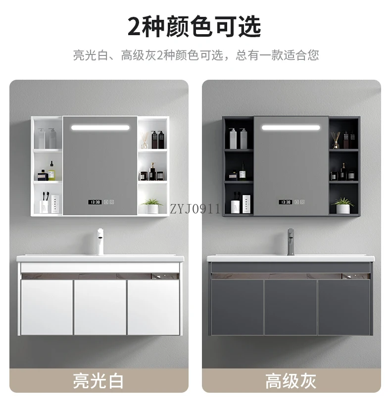 Mobile da bagno Lavabo Lavabo Mobile da bagno Rovere inossidabile Solo resistente all'umidità