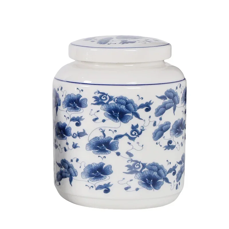 blue-and-white-porcelain-tea-jar-with-lid-ceramic-table-top-vase-home-multifunctional-candy-nuts-jewelry-box-kitchen-container