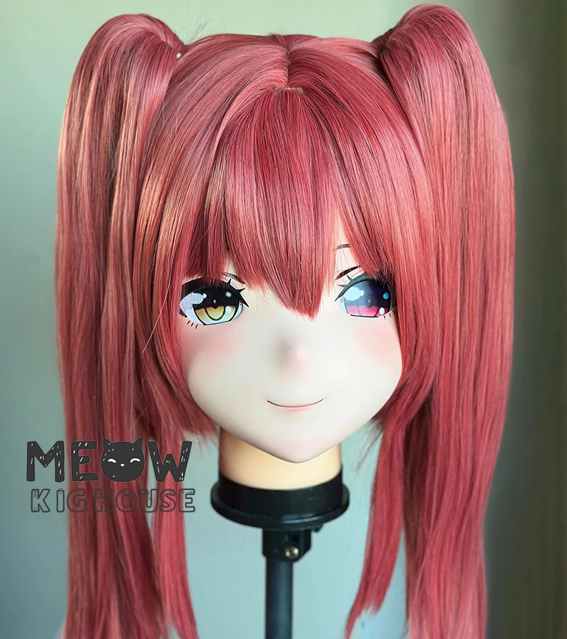 

(MEO562) Customize Handmade Full Head Lockable Crossdress Male to Female Japanese Cartoon Anime Game Character Kigurumi Mask