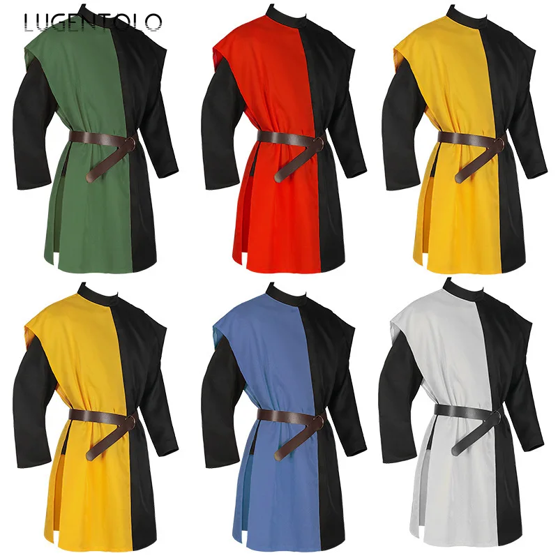 

Men Medieval Robe Coats Halloween Knights of The Temple Party Stage Vintage New Renaissance Costume Retro Casual Jacket