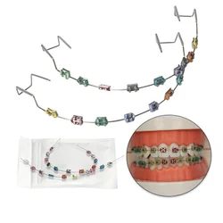 1Pair Dental Metal Braces Archwire Without Hooks Metal Bracket And Orthodontic Ligature Ties Colorful Temporary Tooth Decoration