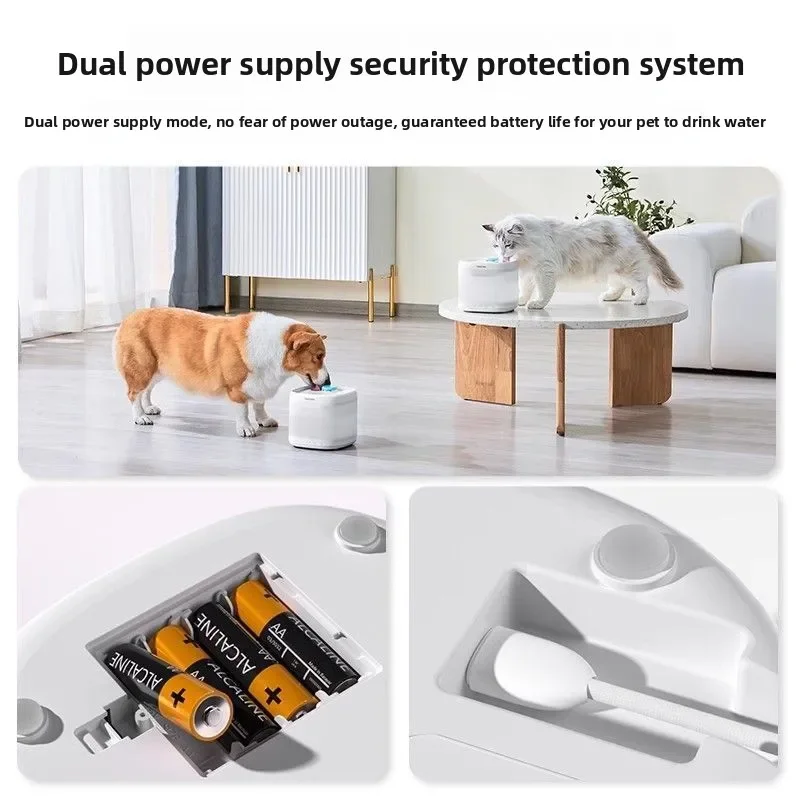 Pet small to big cat water dispenser unplugged pet water dispenser automatic flow wireless water dispenser