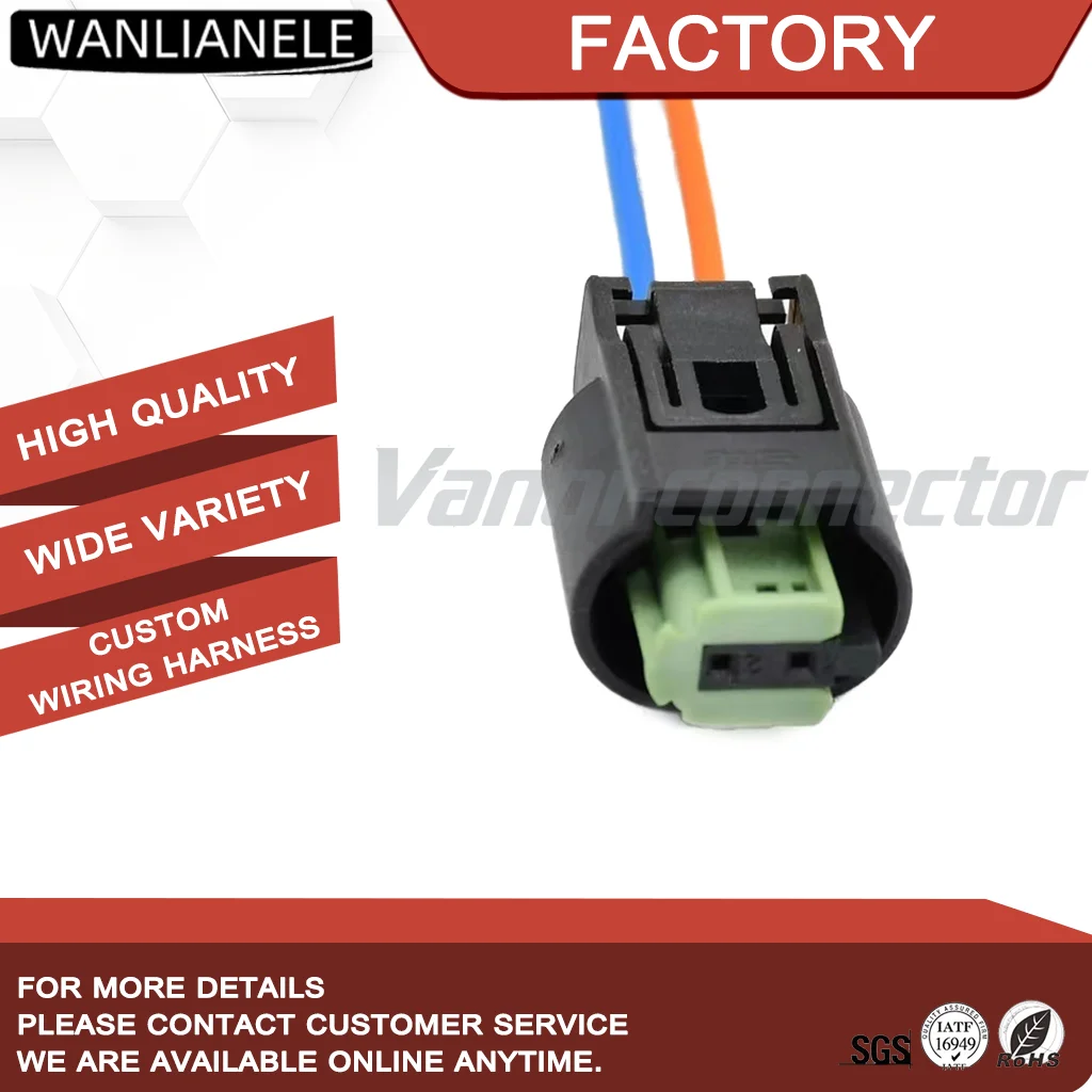 50set 968405-1 2Pin Sealed Automotive Connector Female Housing Black PBT GF10 Car Wiring Harness