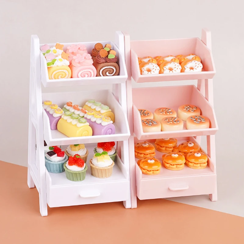 

1/12 Dollhouse Mini Flower Rack Storage Shelf Model Dollhouse Simulation Furniture Decoration Micro Scene Construction Props