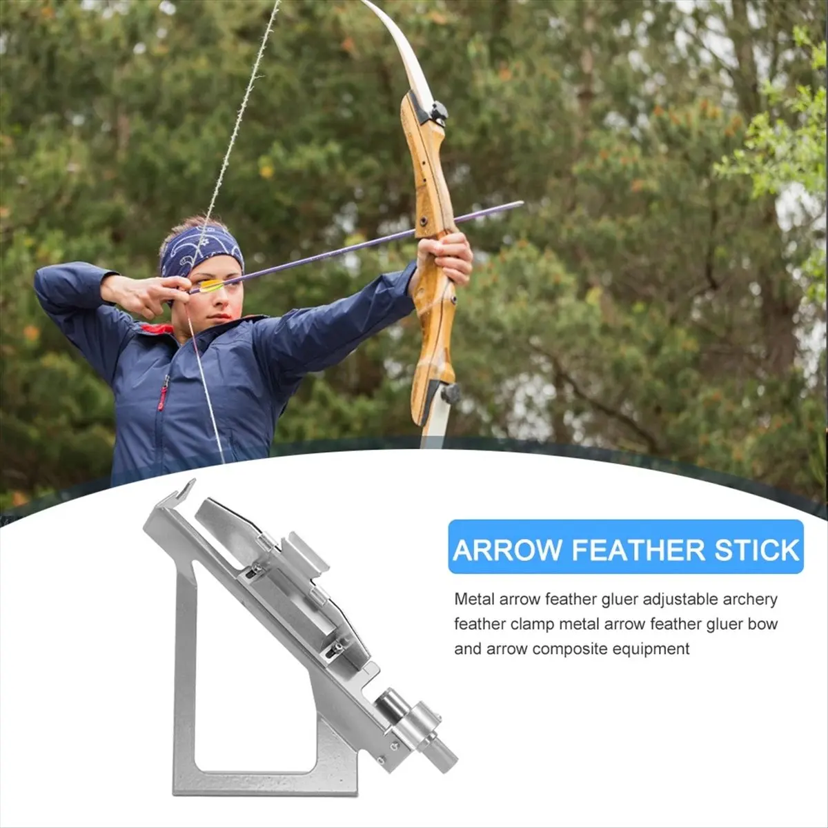 

Устройство для крепления оперений стрел из нержавеющей стали, приспособление для флетчинга, аксессуары для охоты - синий