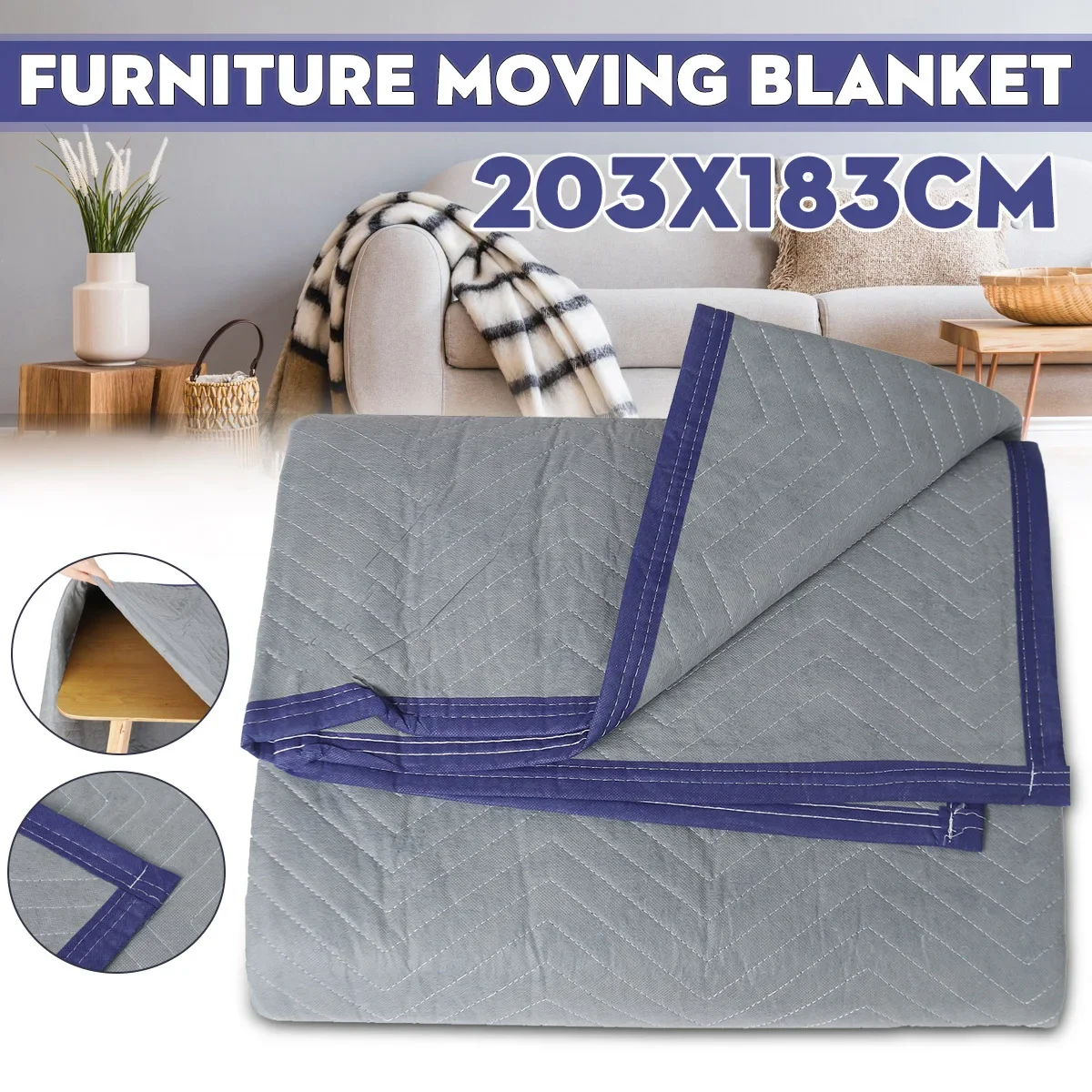 203x183cm 1pc Furniture Moving Packing Blankets Heavy Duty Protective Multi-functional Shipping Pad