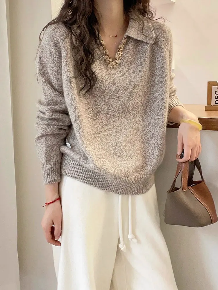 Ele Faionable Camere Knitwear Damska warstwa bazowa irt Modny sweter z długim rękawem i okrągłym dekoltem do noszenia na co dzień, o regularnym kroju