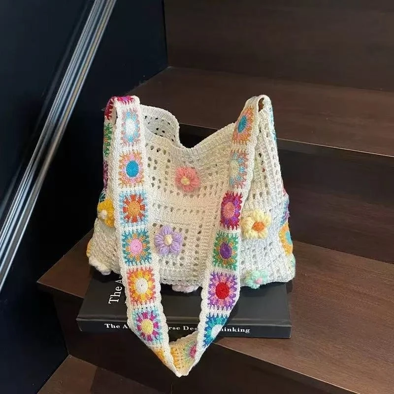 Floral Women Shoulder Bag Tote Bag Large Capacity Fashion Handbag Travel Beach Crossbody Purse Outdoor Travel Bag
