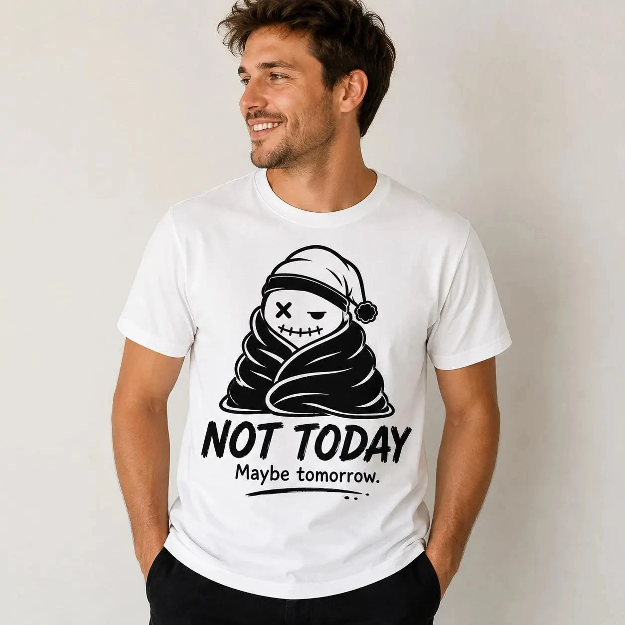 Not Today Ghost Shirt Funny Introvert T Shirt Handmade in UK Cute Ghost Tee Unisex Graphic Shirt Cozy Halloween Gift