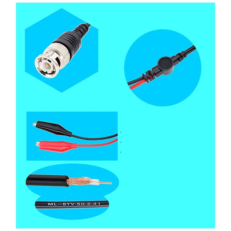 ABMH-2Pcs bnc q9 plugue macho para 35mm clipe de jacaré duplo osciloscópio sonda de teste cabo de chumbo acessório de medição de osciloscópio