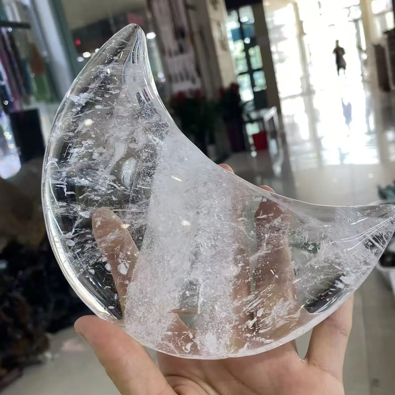 Natural Clean Crystal Moon, Enhancing Energy, Suitable For Home And Office Decoration, Purifying, Divination, Demagnetizing Medi
