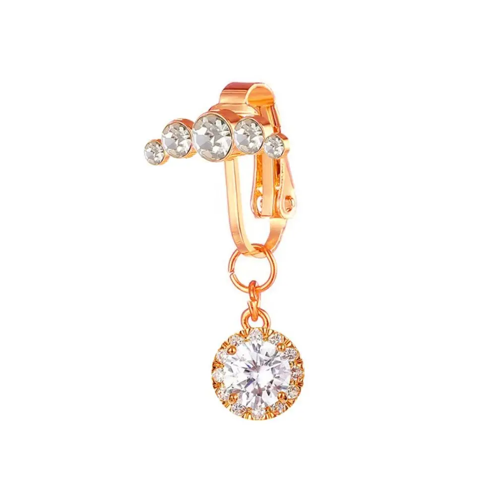 Rhinestone Zircon Fake Belly Piercing Clip Copper Drilled No Piercing Belly Button Butterfly Multicoloured Belly Ring Male