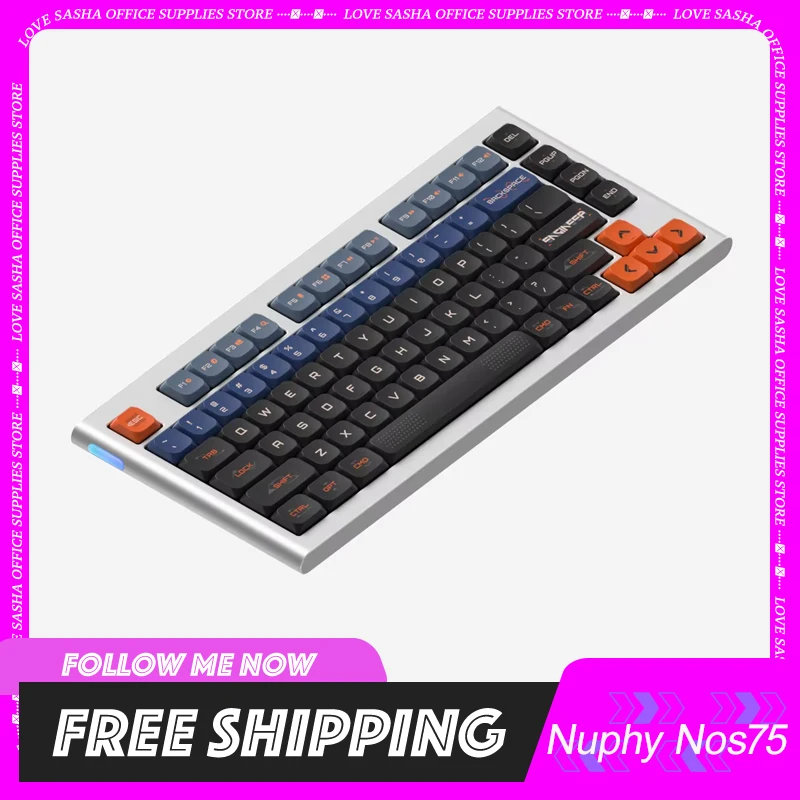 Nuphy Nos75  Mechanical Keyboard Low Profile Axis Wired Aluminium Alloy Nas Height Ansi 75% Via/Qmk Custom Gamer Office Gift 