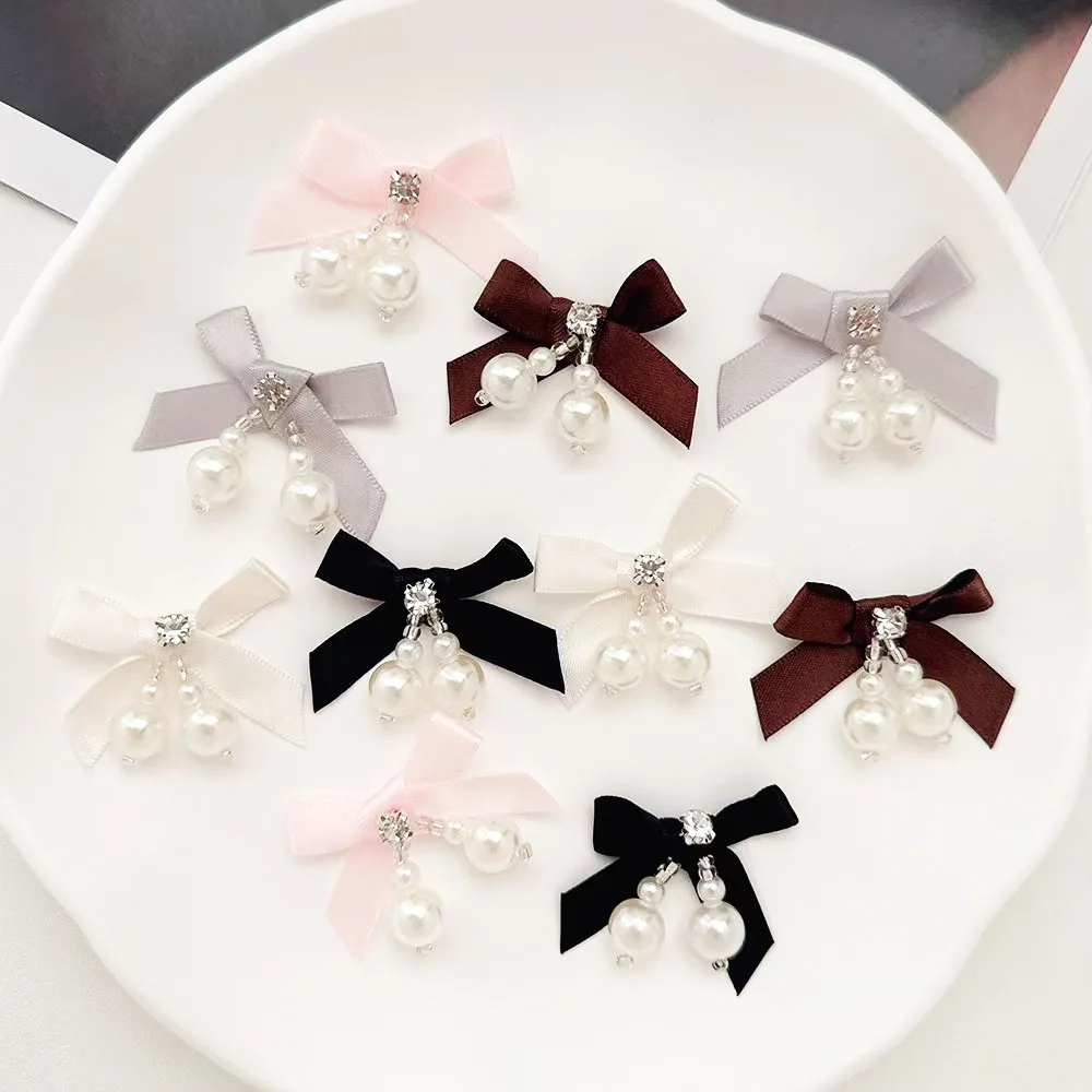 10/20/30pcs Size 5cmx3.5cm mini pearl bow waist bow tie clothing diy accessories jewelry small bow tie headwear accessories