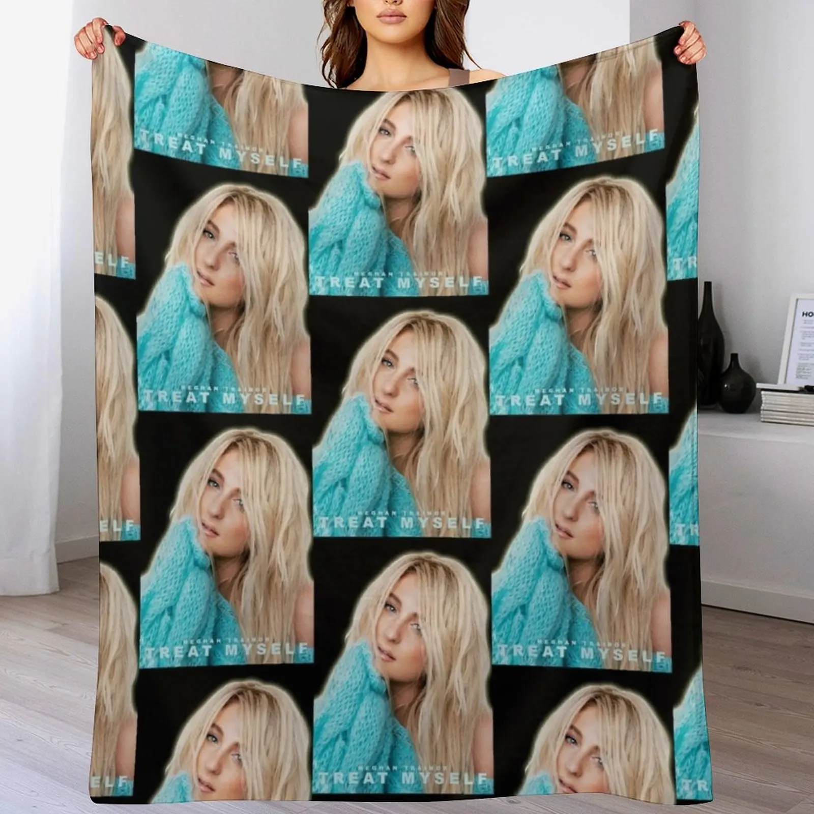

MEGHAN TRAINOR - TREAT MYSELF Throw Blanket Plaid on the sofa Flannels Shaggy bed plaid Blankets