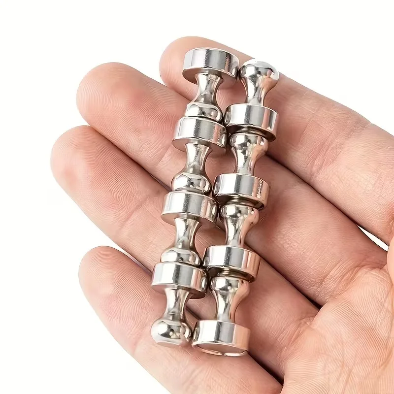 10 Stück silberne magnetische Pushpins |   Starke Runde Kühlschrank- und Whiteboard-Magnete für Büro-/Schließfachorganisation Starker Magnet
