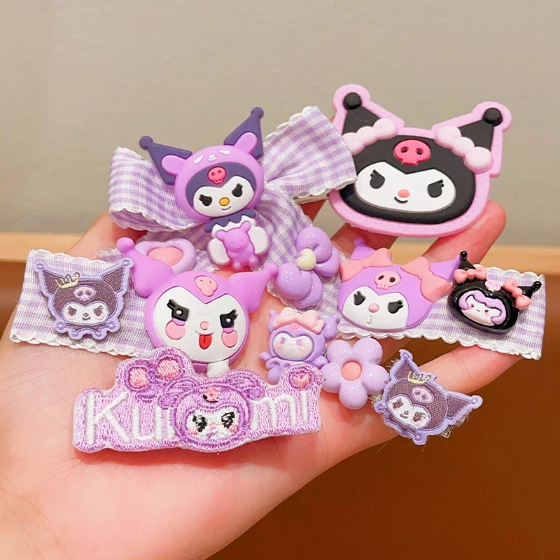 Sanrio Kuromi Set di forcine Accessori per capelli simpatico cartone animato Kawaii Fashion Charm Corda per capelli Ragazza e bambino Regali per le vacanze delle donne