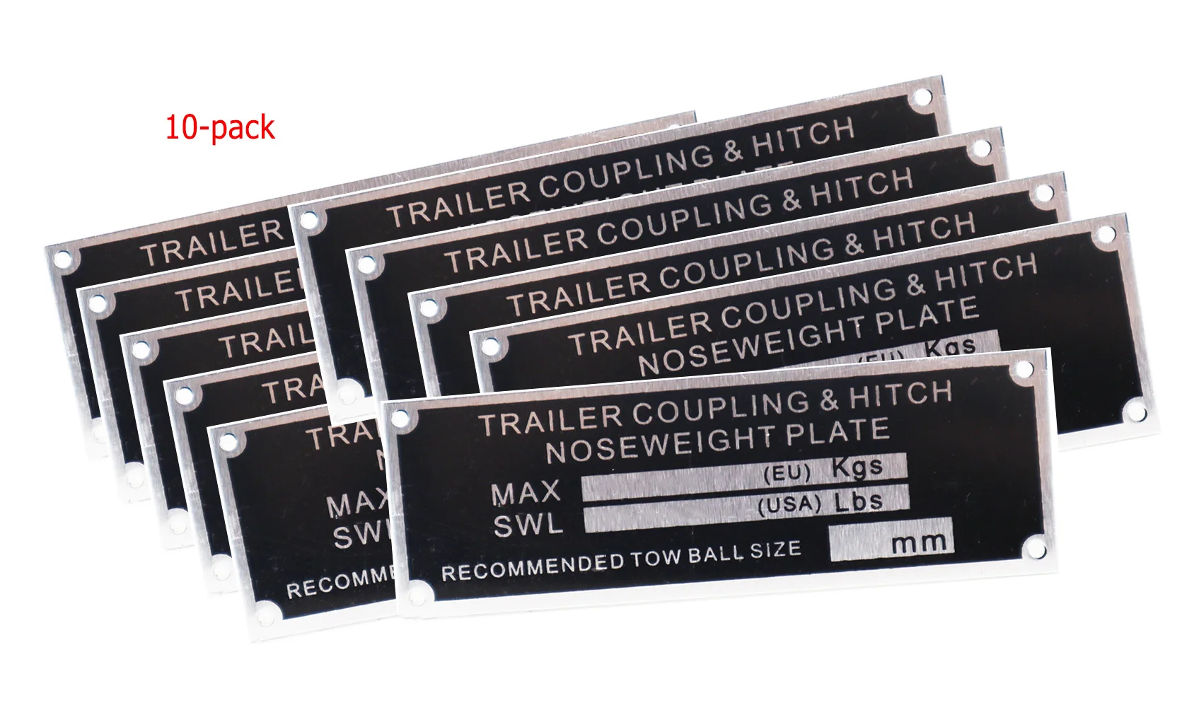 10-PACK VEHICLE TRUCK BOAT Trailer Blank VIN & Weight AXLE Chassis Plate 90mm x 30mm Identification Number