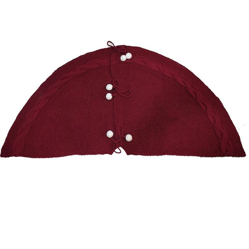 A76X-Large 48 Inch Christmas Tree Skirt Round Base For 6-8FT Xmas Tree Decoration Xmas Tree Skirts Xmas Decor Red