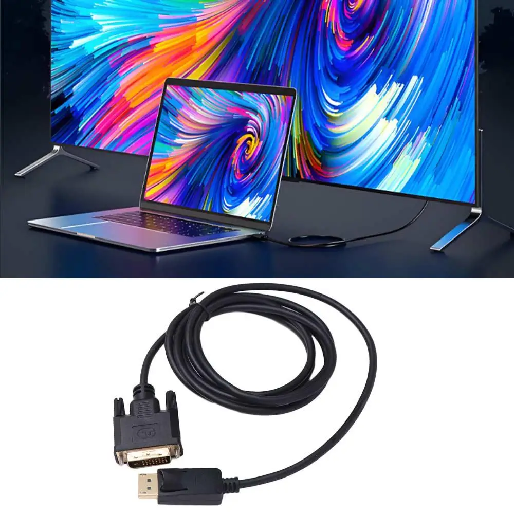 Connecting DP TO DVI Cable Male to Male Extension Cable DisplayPort to DVI Adapter 24+1 Pin 1.8m Conversion HD Video Cable