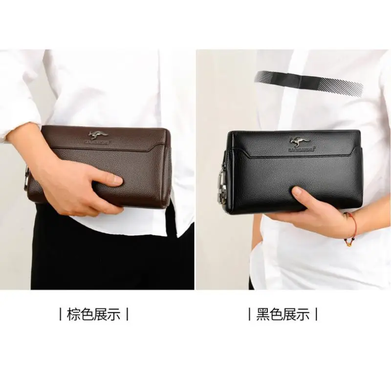 

Новый мужской длинный деловой кошелек из искусственной кожи с пряжкой на молнии, сумка для мобильного телефона, органайзер для денег, модный повседневный клатч для мужчин