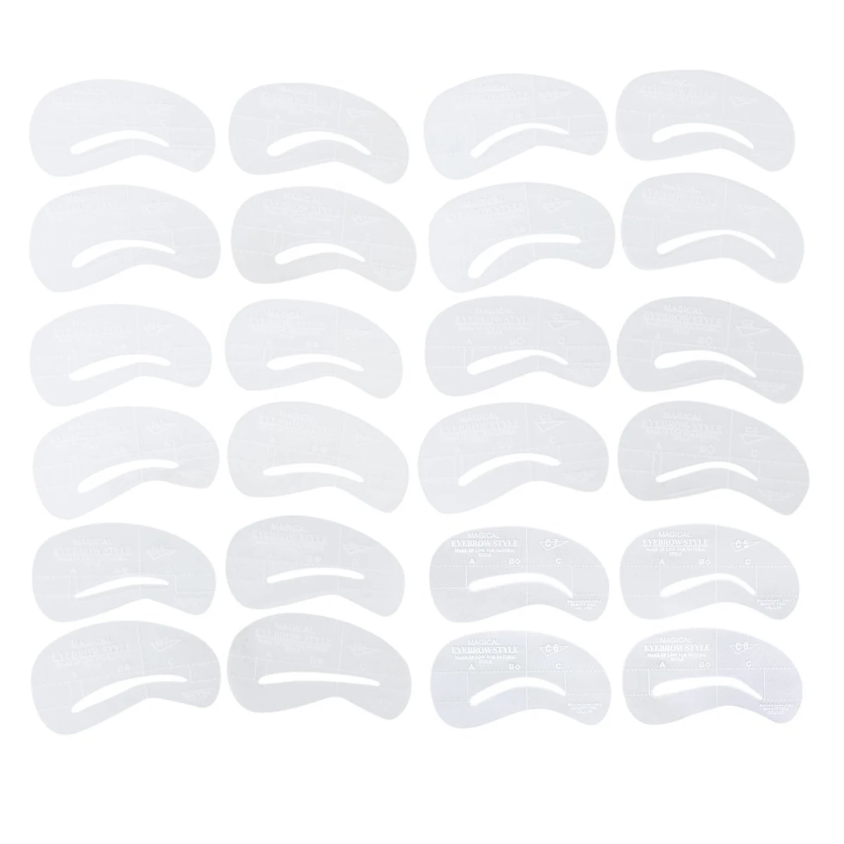 

24Pcs 6 Sets Eyebrow Template Stencils Beauty Tools DIY Eyebrow Shaping Templates Durable Plastic
