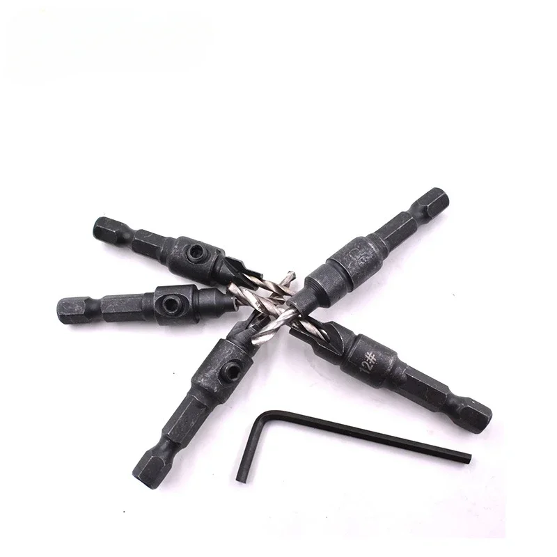 Integrated Woodworking Countersunk Head, Chamfering Hole Drill Bit, Hexagonal Shank