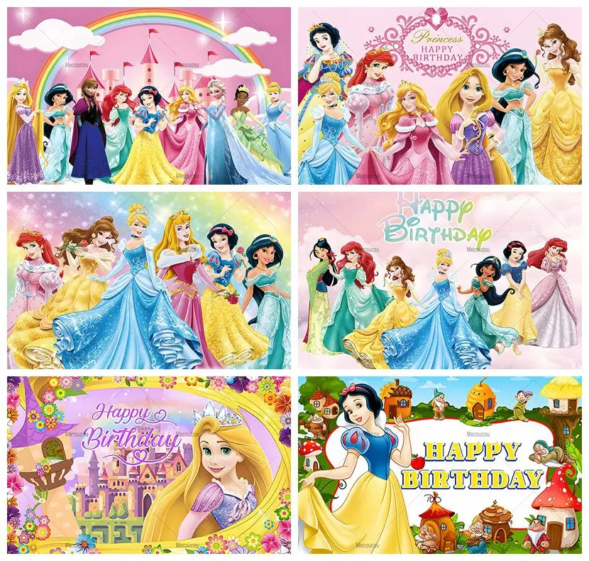 Disney Snow White Princess Customized Backdrop Girls Birthday Party Dream Fairy Tale Decortion Banner Background Photo Studio