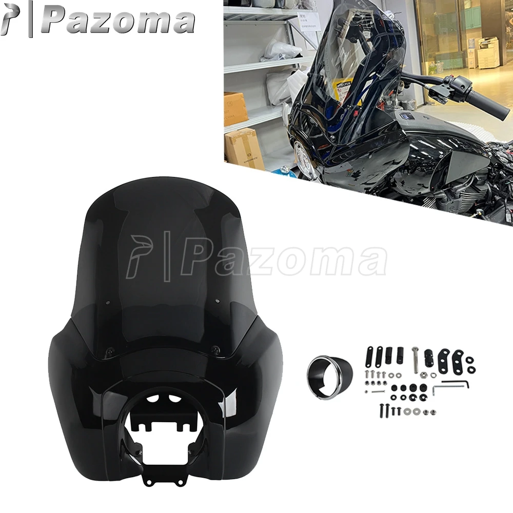 

Motorcycle Headlight Windshield Cover Head Light Ring Trim For Harley Low Rider S FXLRS 2020 2021 2022 2023 Front Fairing Mask