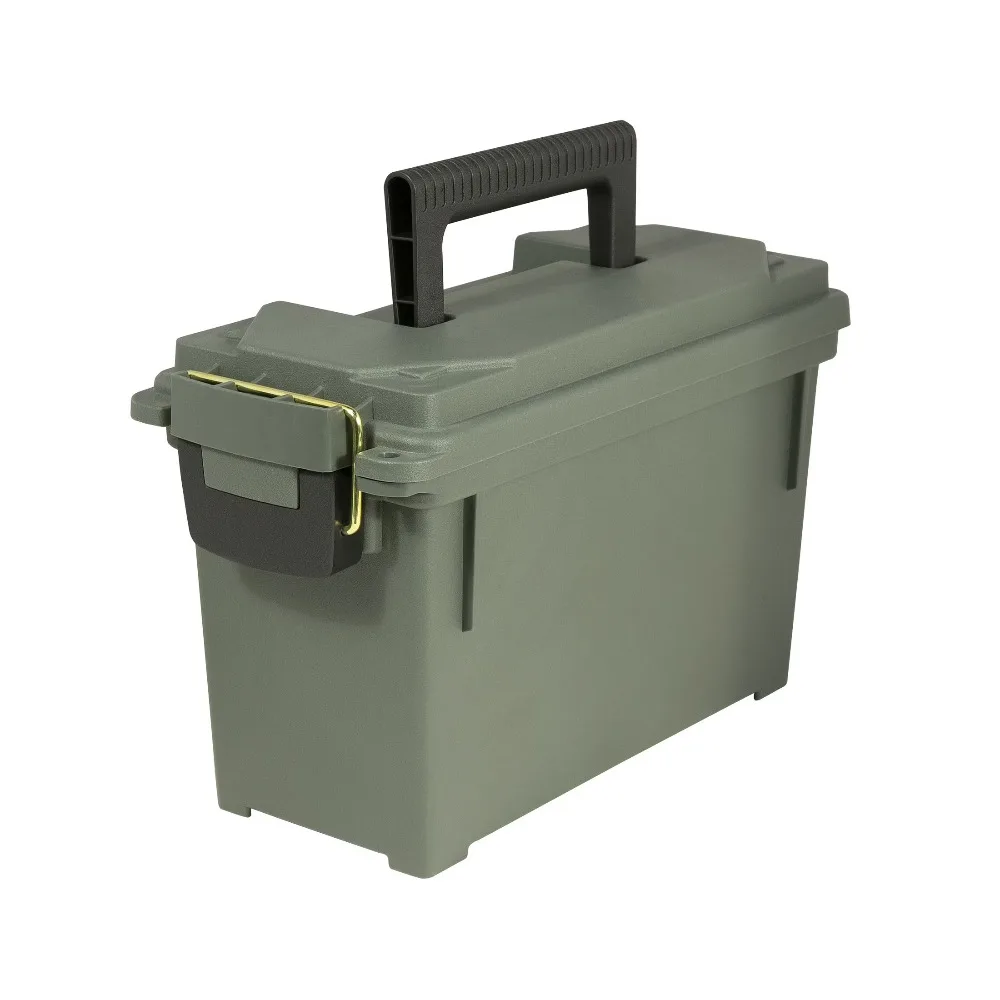 

Tactical Military Ammo Storage Box Plastic Waterproof Utility Case with Handle for Outdoor Camping Hunting Fishing Gear Organization 11.6 x 5.2 x 7.2 Inches OD Green