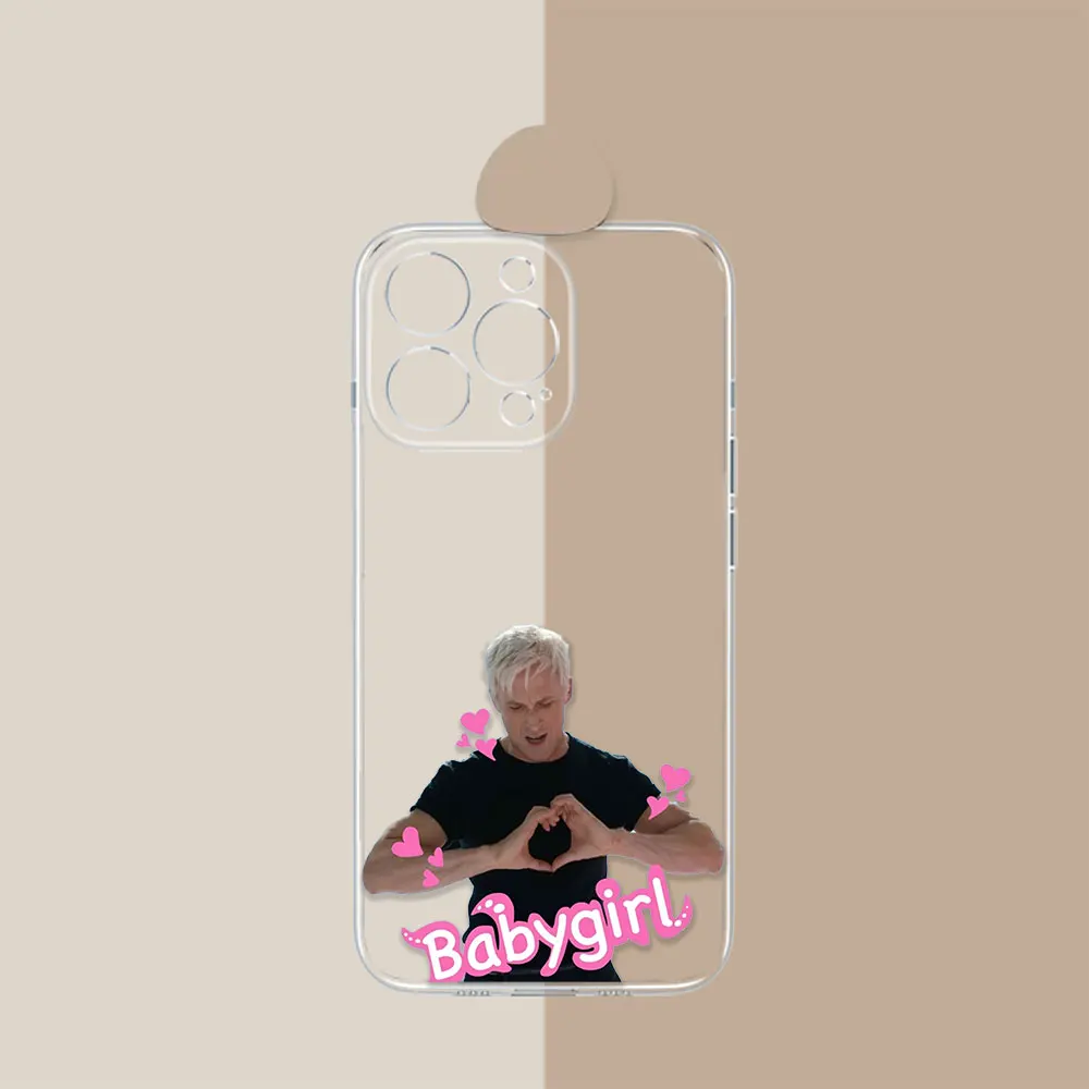 Funny Ryan Gosling Kenergy Phone Case For Samsung Galaxy S24Ultra S20 S21 S22 S23 Fe S10 Plus Note 20 24 Ultra Transparent Cover