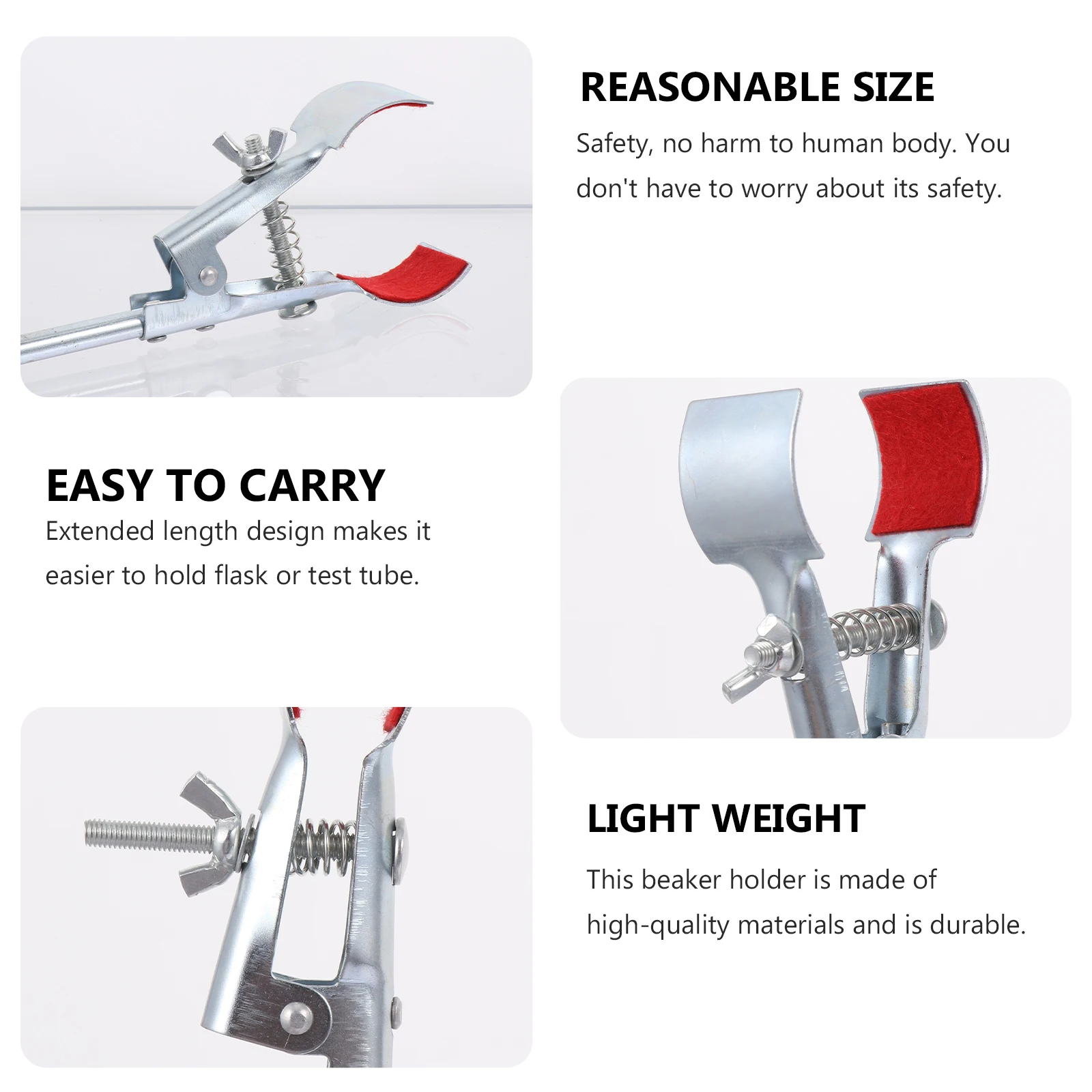 1Pcs Extended Length Flask Clamp Beaker Clip Test Tube Holder Lab Accessory Strong Hardness Chemical Experiment Research