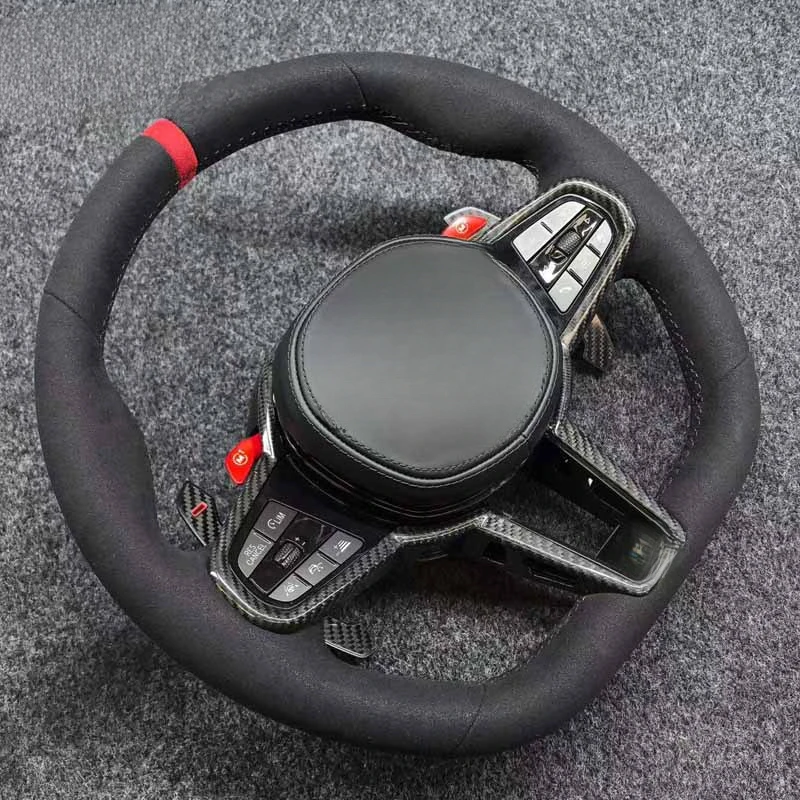 For BMW F Chassis G Chassis Non Destructive Upgraded CS Style Steering Wheel Assembly Alcantara And Full Leather With Decorative