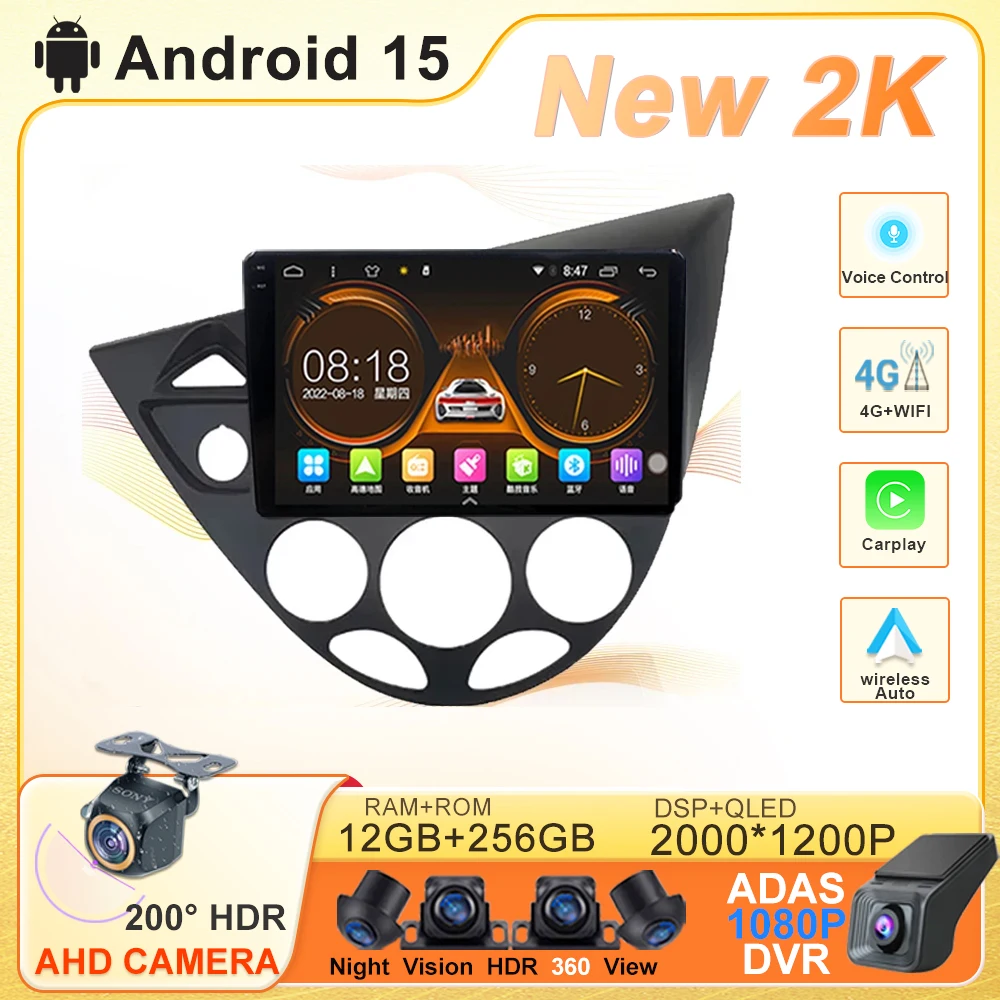 

Android 15 For Ford Fiesta 1995-2001 For Focus 1998 - 2004 7 Multimedia Auto Navigation Car Radio Screen Stereo Carplay GPS DVD