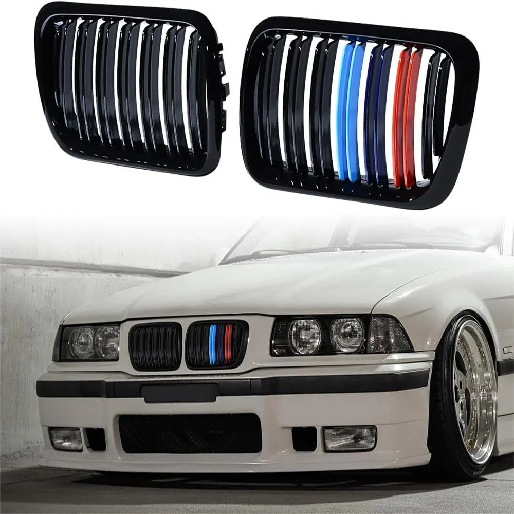 

Пара левых и правых передних бамперов на капоте, решетка для почек для BMW 3 серии E36 325i 320i 328i 318i 1997 1998 1999, решетка капота с двойной планкой