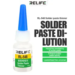 RELIFE RL-548 10ML Solder Paste Thinner with Fully Sealed Design Mobile Phone Welding Flux Enhancing Activity Dilution