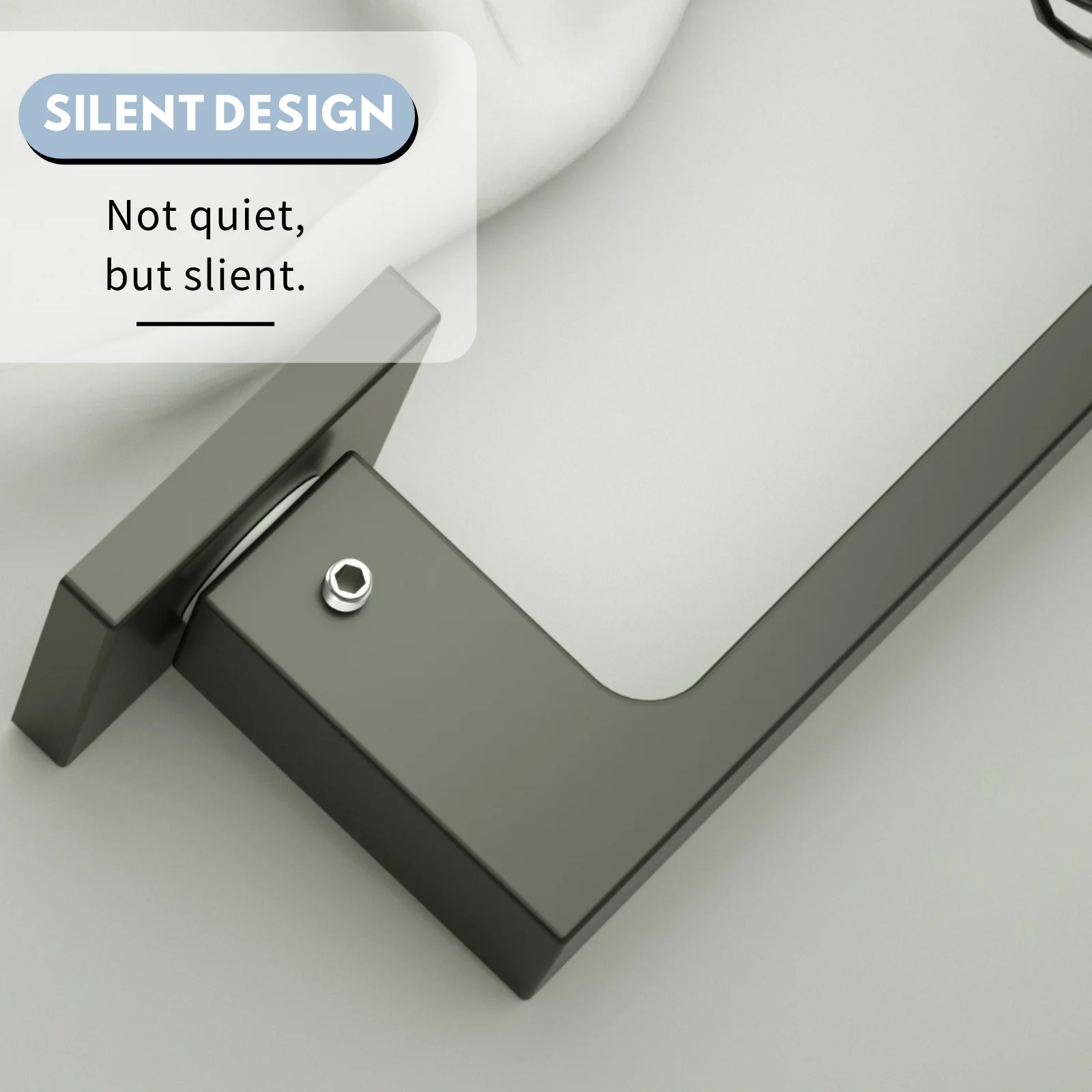 VERQNI MANIGLIE & ACCESSORI HRAB-258 Matte Black  Modern Rectangular Aluminium Interior Door Handle Lock Set