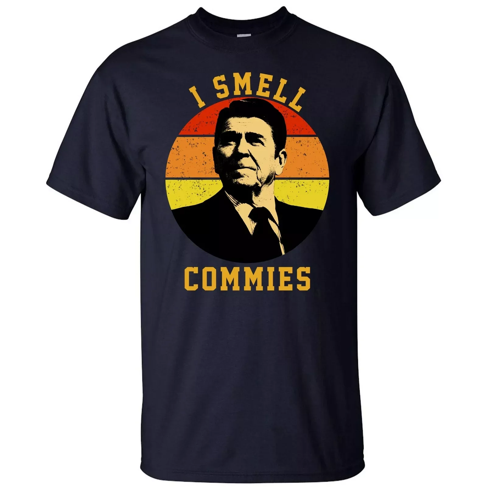 Ronald Reagan I Smell Commies Tall T-Shirt Men's Fashion Vintage Short Sleeve T-shirts