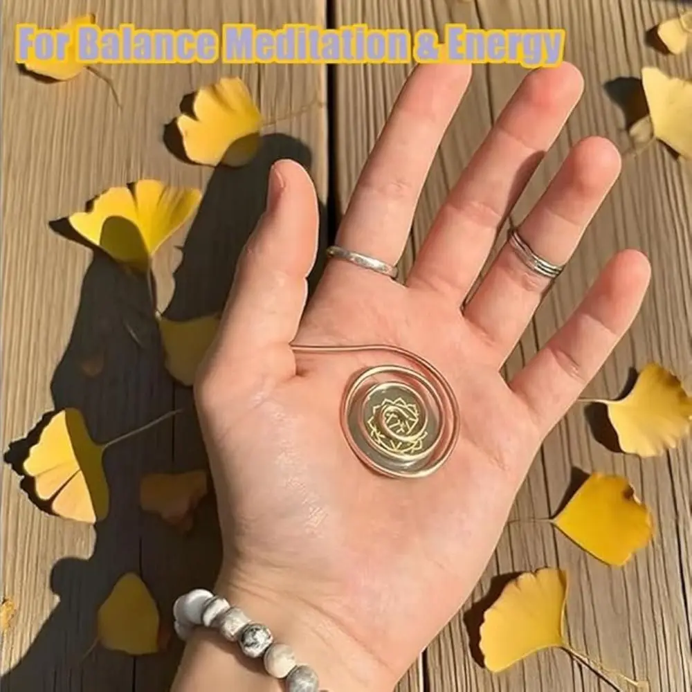 New Palm Ring Reiki Spiral Hand Rings for Meditation Energy Handmade Reiki Cuffs for Crystal Work