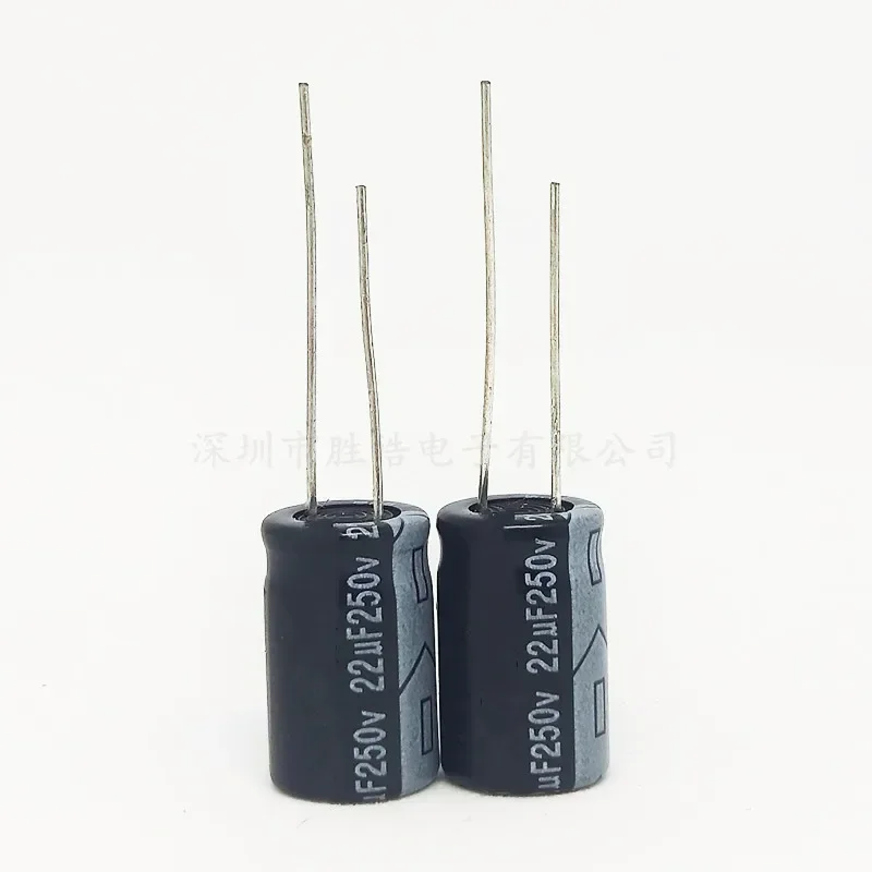 

10PCS 250V22uF 10*17mm 22UF 250V High Quality Aluminum Electrolytic Capacitor DIP Size：10x17（mm）